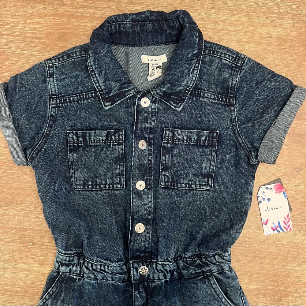 NWT Girl’s Blue Denim One Piece Romper